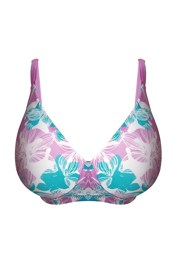 Buy Padded Non-Wired Full Coverage Floral Print Multiway T-Shirt Bra In ...