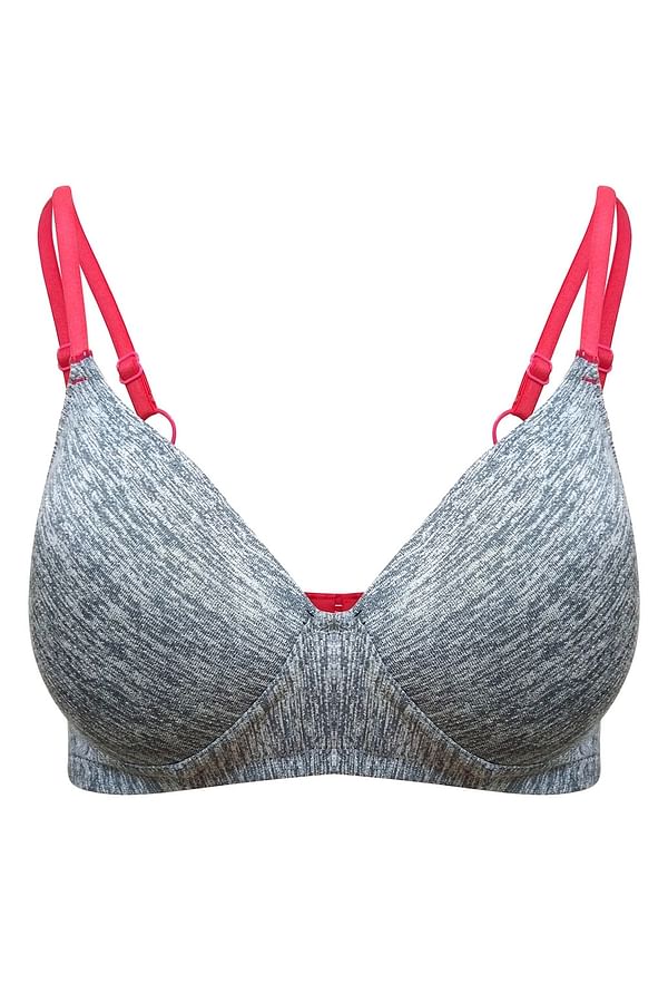 Buy Padded Non-Wired T-Shirt Bra In Grey Online India, Best Prices, COD