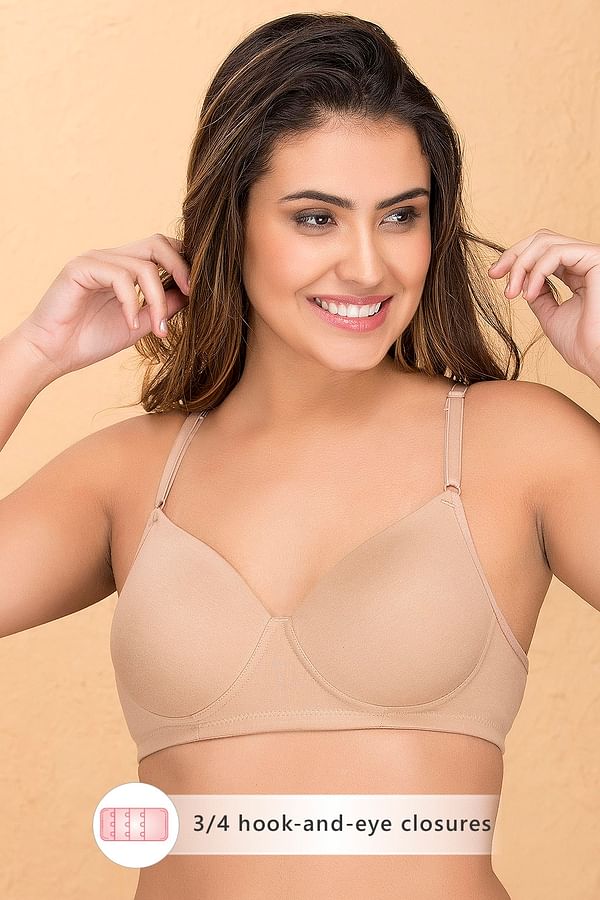Buy Padded Non-Wired Full Coverage T-Shirt Bra in Skin Colour
