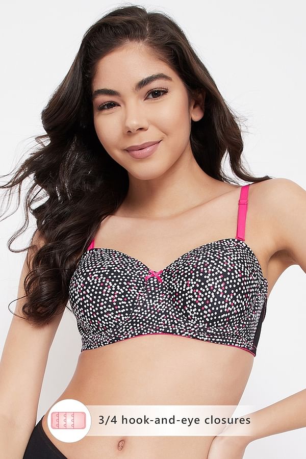 Buy Padded Underwired Full Cup Printed Strapless Bra in Black with  Balconette Style Online India, Best Prices, COD - Clovia - BR2107P13