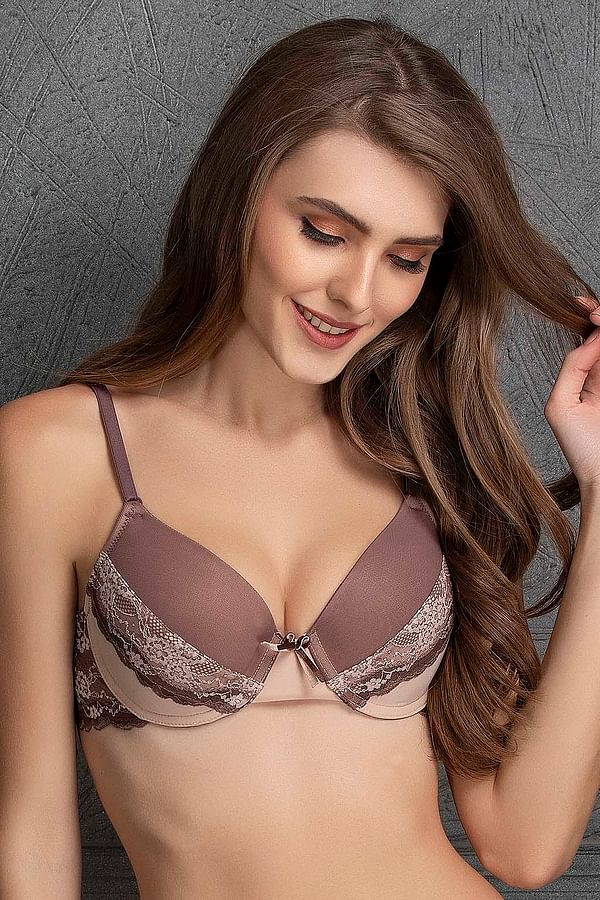 Buy Padded Underwired Level 1 Push Up Bra In Nude Colour Online India 