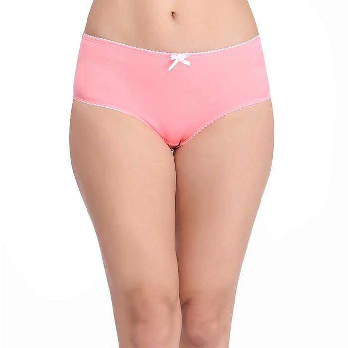 

Clovia Mid Waist Hipster Panty with Medium Coverage - PN1130P22, Light pink
