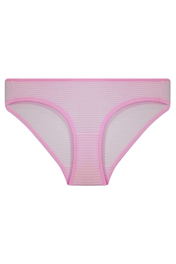 Buy Low Waist Striped Bikini Panty in Soft Pink Online India, Best ...