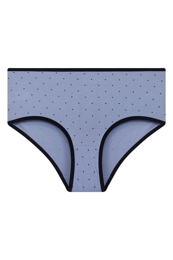 Buy High Waist Polka Print Hipster Panty In Powder Blue Cotton Online India Best Prices Cod 3112