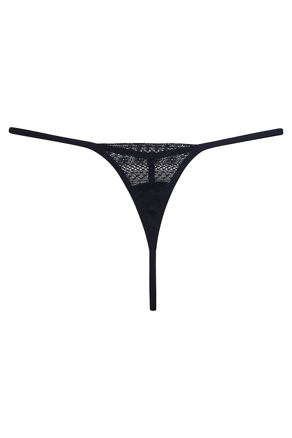 Buy Low Waist G-String Panty in Black - Lace Online India, Best Prices ...