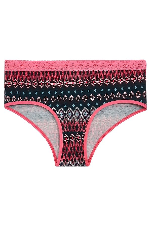 Buy Cotton Mid Waist Printed Hipster Panty with Lace Waist Online India ...