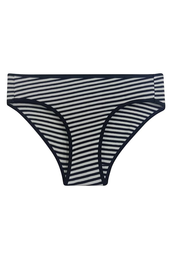 Buy Black & White Mid Waist Striped Bikini Panty - Cotton Online India ...