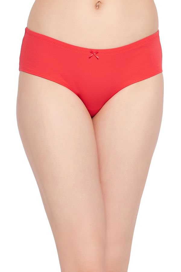 Buy Mid Waist Hipster Panty in Red with Inner Elastic - Cotton Online India,  Best Prices, COD - Clovia - PN3505P04