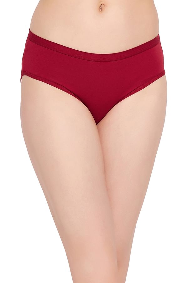 Buy Mid Waist Hipster Panty in Maroon - Cotton Online India, Best Prices,  COD - Clovia - PN3537A09
