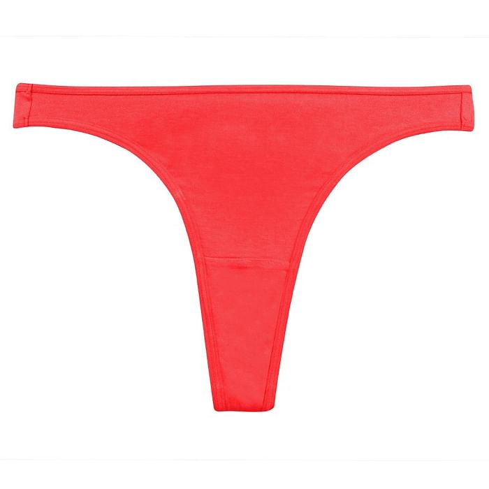 

Clovia Low Waist Thong in Red - Cotton - PN5004R04