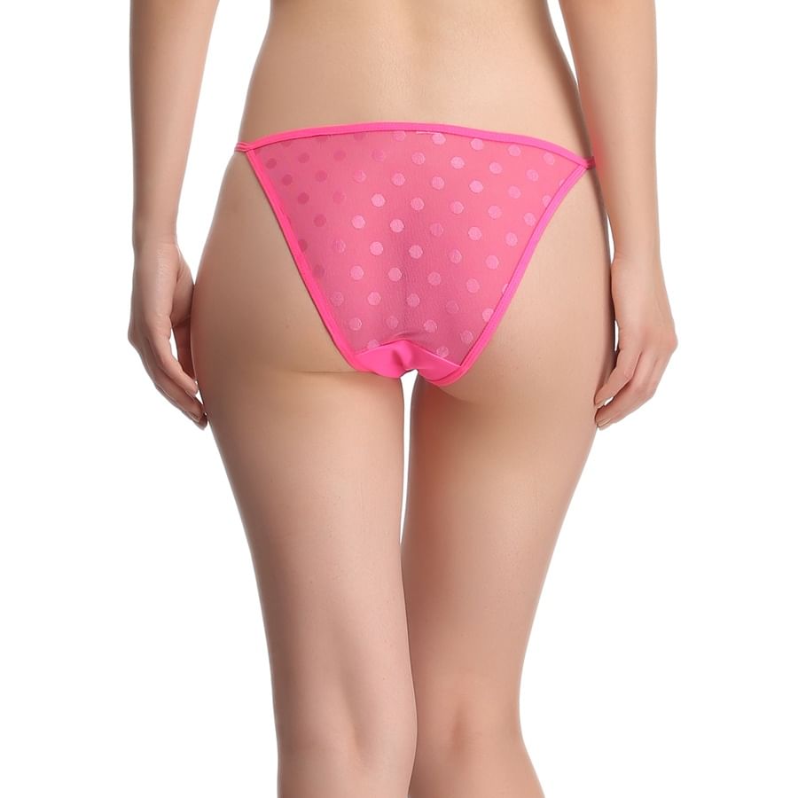 Buy Polyamide With Back Net Panty In Shocking Pink Online India, Best