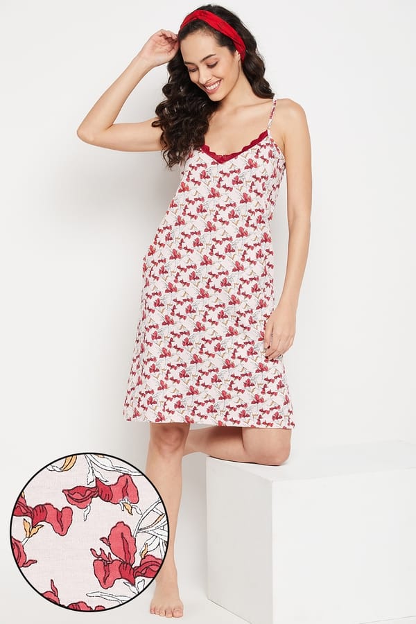 Floral Short Ladies Night Dress