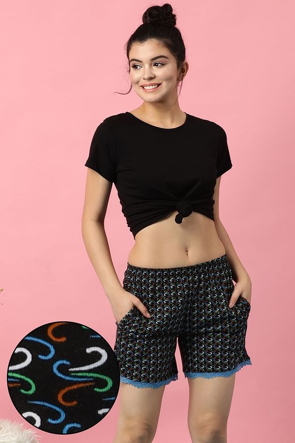 Buy Print Me Pretty Boxer Shorts in Black- Cotton Rich Online India ...