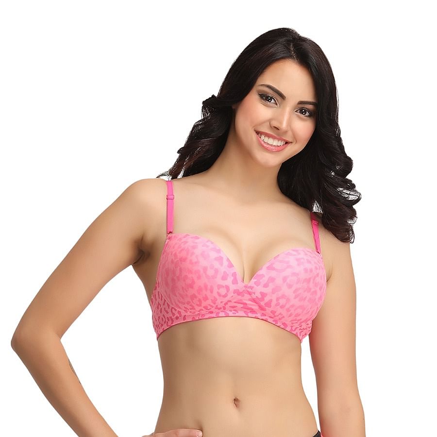 Buy Push Up Non Wired Balconette Bra Pink Online India Best Prices 