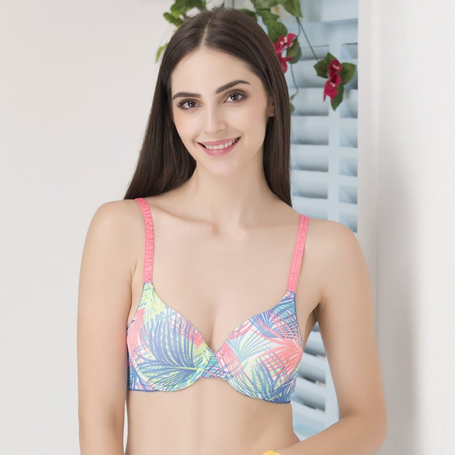 Buy Printed Underwired PushUp Tshirt Bra Online India, Best Prices, COD Clovia BR0924R08