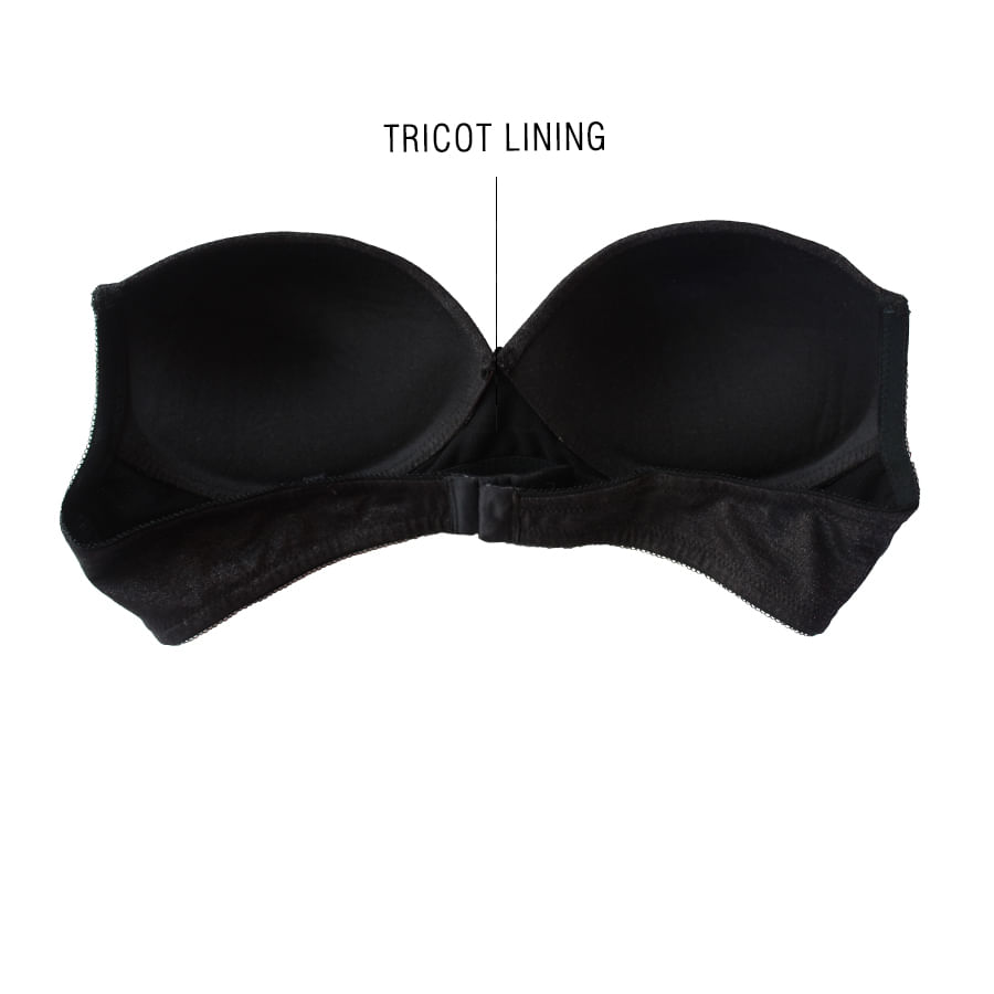 Buy Push Up Demi Cup Bra With Detachable Straps Black