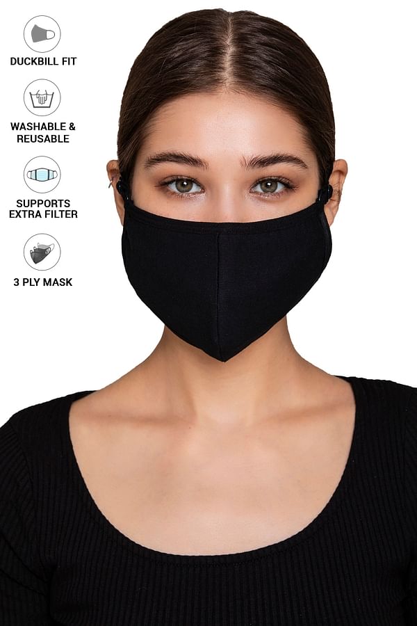 Buy Reusable 3 Layer Duckbill Fit Face Mask with Filter Pocket Online ...