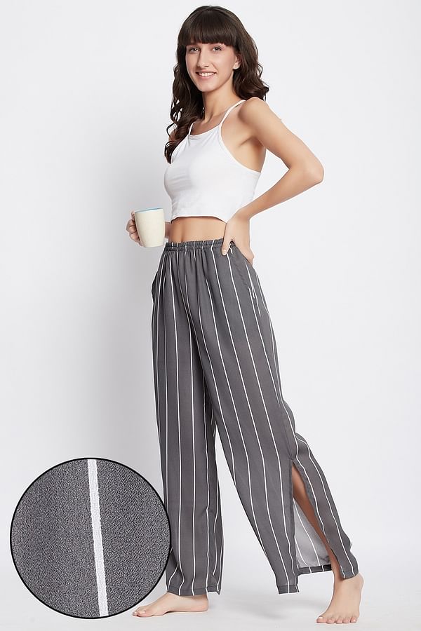flared pants with side slits