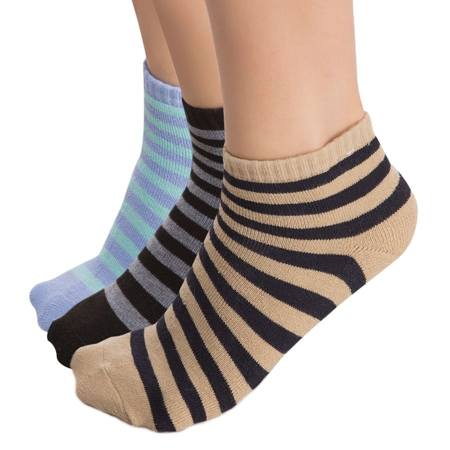 Buy Set Of 3 Striped Ankle Socks Online India Best Prices