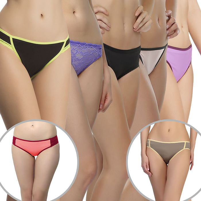 

Clovia Set Of 7 Panties - PNC449P22, Light pink