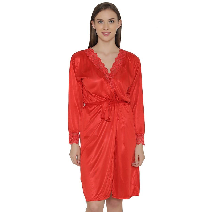 Buy Short Satin Robe Online India, Best Prices, COD Clovia NS0484B04