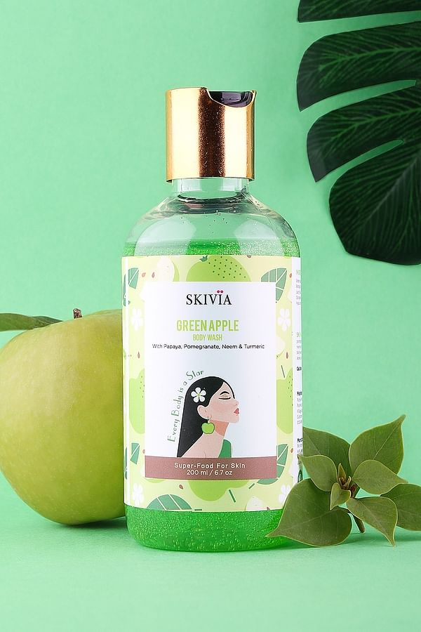 Buy Skivia Green Apple Body Wash With Papaya, Pomegranate, Neem ...