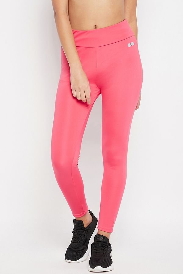 Buy High-Rise Active Tights in Salmon Pink with Side Pocket Online India,  Best Prices, COD - Clovia - AB0100P22