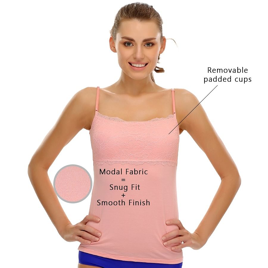 Buy Built-in bra, Modal Camisole in Peach Color Online India, Best Prices,  COD - Clovia