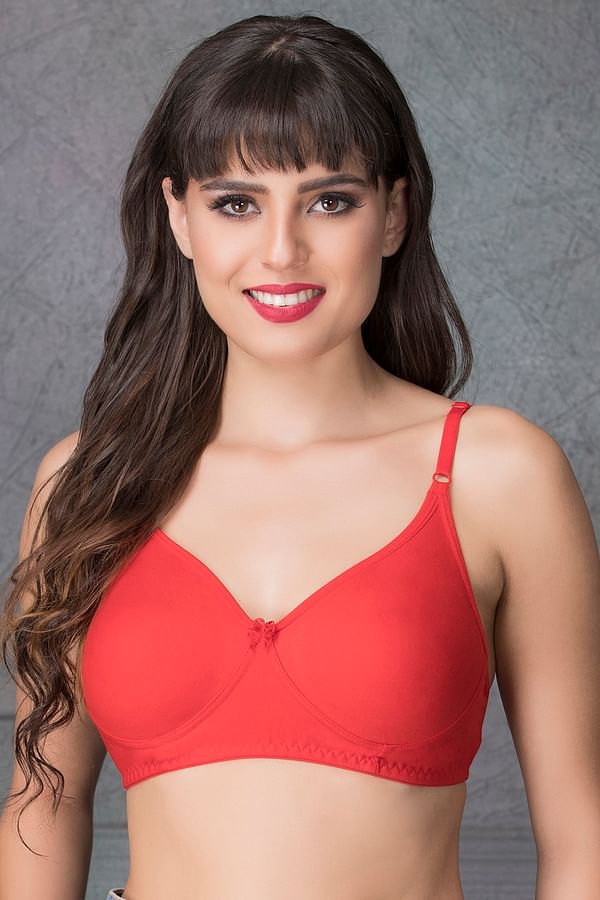 Cotton Rich Non Padded Wirefree T Shirt Bra In Red Bras 4 Bras For 499 Online Lingerie