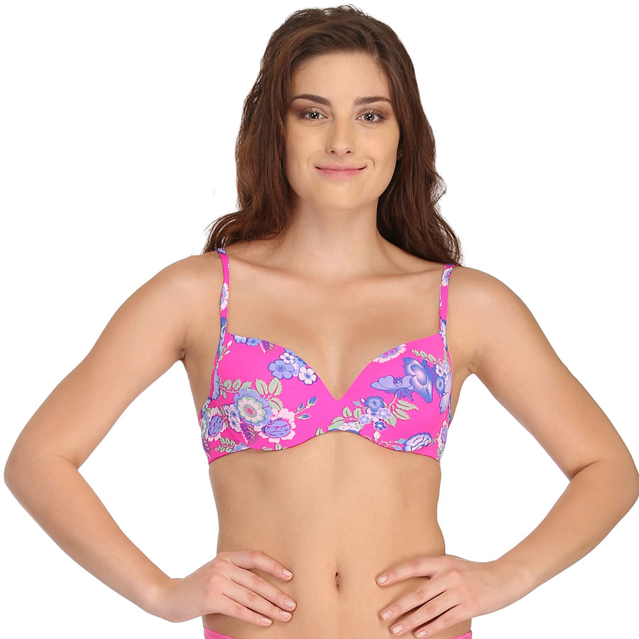 Buy Push Up Bra In Pink With Back Detachable Straps Online India Best Prices Cod Clovia 