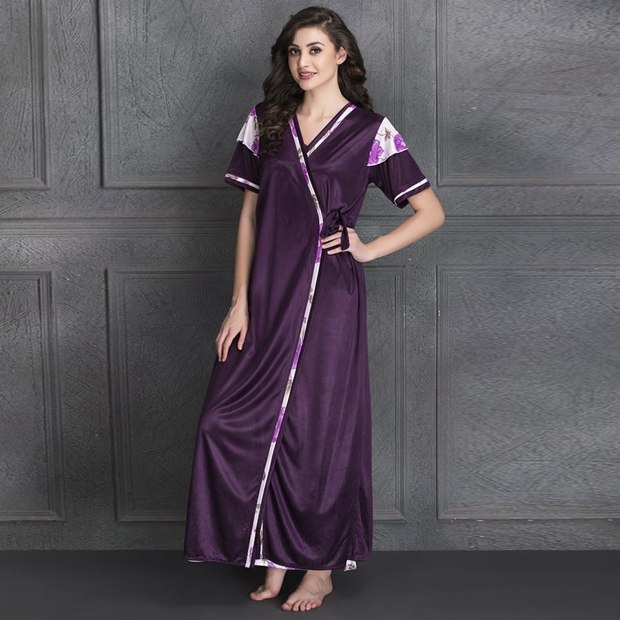 Buy Satin Long Robe Online India, Best Prices, COD Clovia NSM423B12