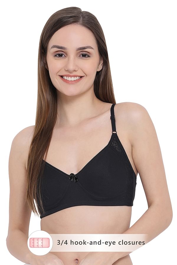 Buy Non-Padded Non-Wired Full Coverage T-Shirt Bra with Lace in