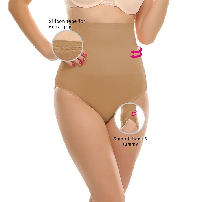 

Clovia Tummy Tucker With Silicon Grips in Nude-Coloured - SW0051R24, Nude-colour