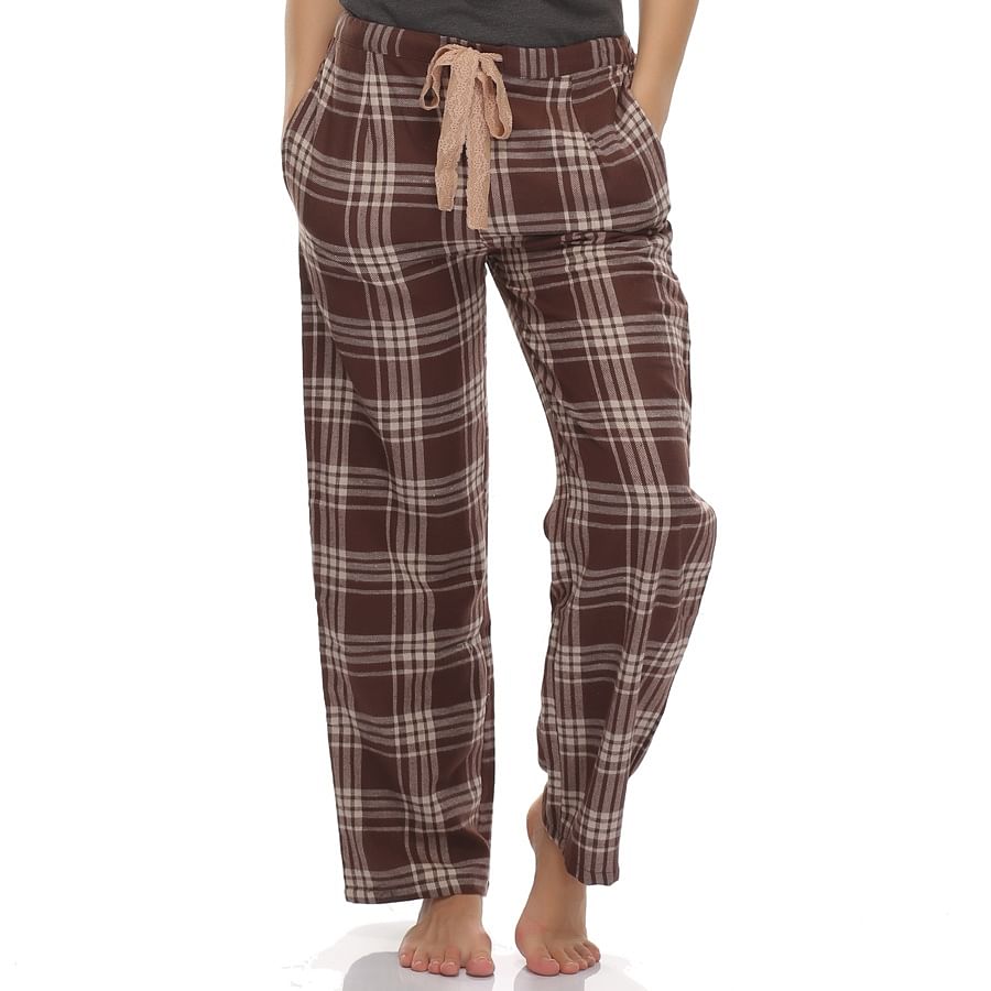 Buy Cotts Wool Brown Color Pyjamas in Plaid Online India, Best Prices ...