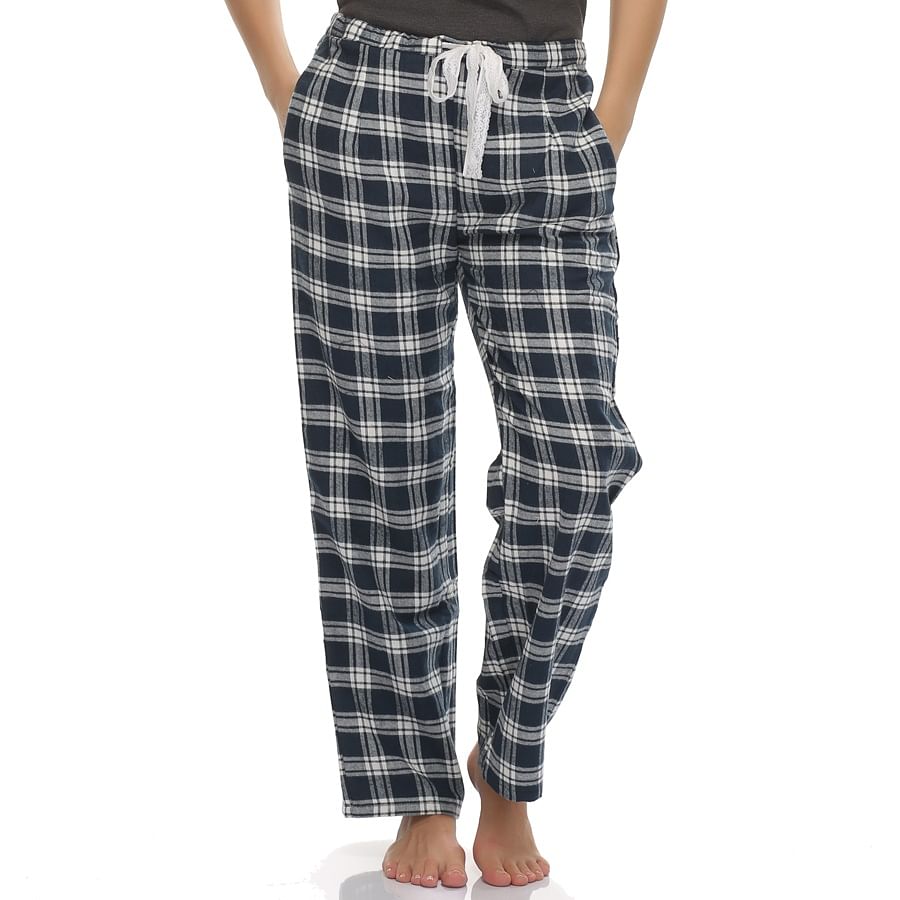 Buy Cotts Wool Navy Blue Color Pyjamas in Plaid Online India, Best ...