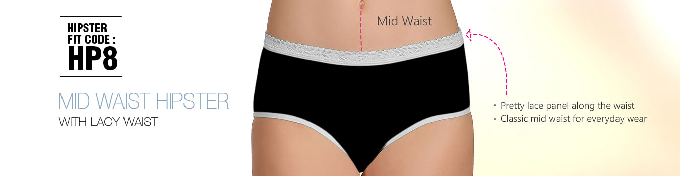 
                            Mid Waist Hipster with Lacy Waist (HP8)