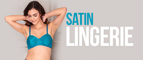 Designer mart women's Satin Lingerie Set Bra Panty Set (Free Size