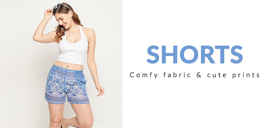 Buy Clovia Nylon Shorts Set - Blue at Rs.572 online