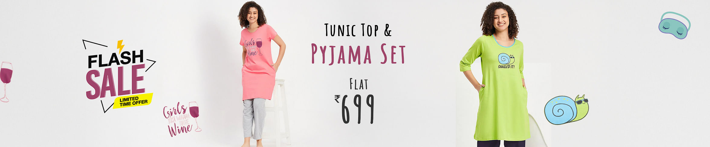 
                            Tunic top and Pyjama set