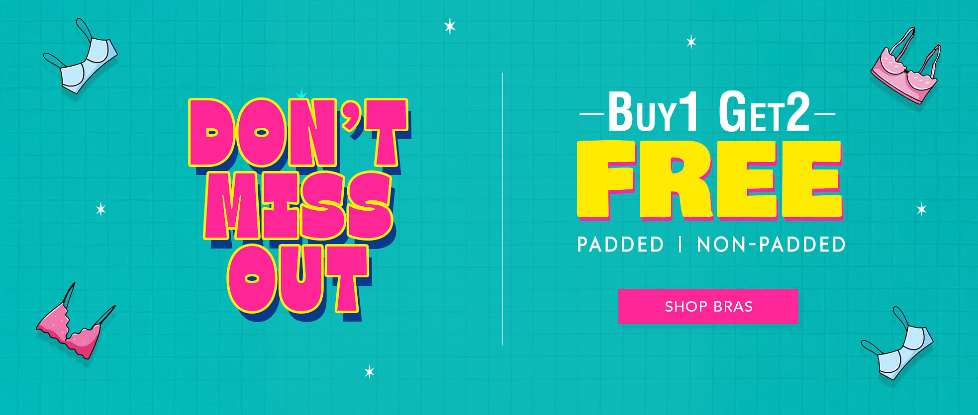 Buy 1 Get 2 Free Padded and Non Padded Bras