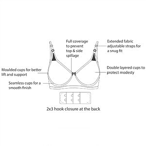 Women's Cotton Double Layered Moulded C- Cups Non Padded Wirefree Wider  Adjustable Straps (3 Hook ) at Rs 90/piece, Ladies Bra in Ahmedabad