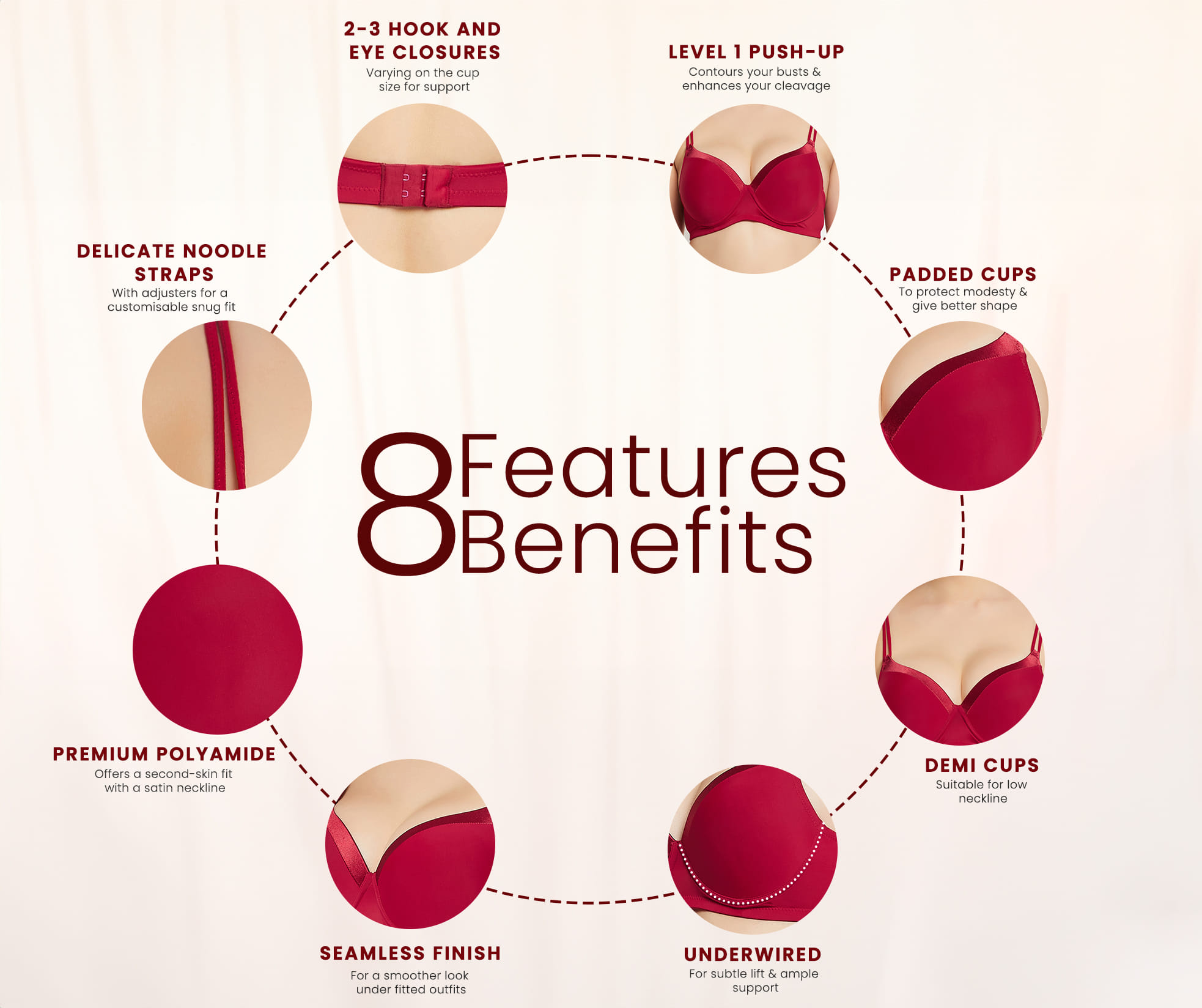 Buy Level Push-Up Padded Underwired Demi Cup T-shirt Bra in