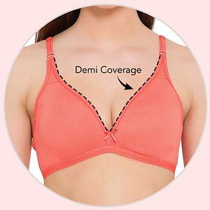 Buy Padded Non-Wired Demi Cup T-shirt Bra in Nude Colour with Plunge  Neckline Online India, Best Prices, COD - Clovia - BR2235P24