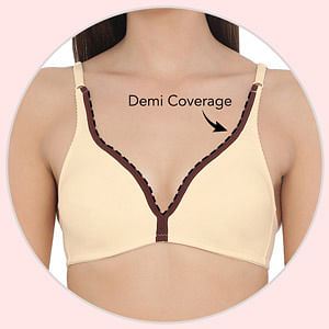 Buy Padded Non-Wired Demi Cup T-shirt Bra in Nude Colour with Plunge  Neckline Online India, Best Prices, COD - Clovia - BR2235P24