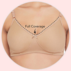 Buy Clovia Women's Cotton Rich Solid Non-Padded Full Cup Wire Free T-Shirt  Bra (BR0636P24_Nude_32B) at