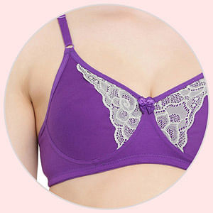 Buy Non-Padded Non-Wired Full Coverage Bra with Double Layered Cups In  Purple - Cotton Rich Online India, Best Prices, COD - Clovia - BR0636P12 in  2023