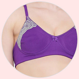 Buy Cotton Non padded Wirefree Lacy Full Cup Bra - Blue Online India, Best  Prices, COD - Clovia - BR0707P08