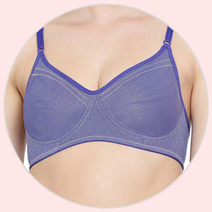 Buy A1 UNIQUE Super Stylish Women's Polycotton Padded Doted Design Wire Free  Bra T-Shirt Bra for Womens and Girls (Pack of 1) (30A) Blue at