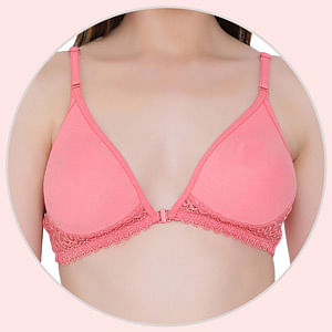 Buy Non-Padded Non-Wired Front Open Plunge Bra in Baby Pink - Cotton Rich  Online India, Best Prices, COD - Clovia - BR0766A22