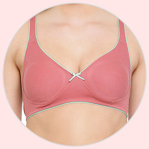 Clovia Women's Cotton Rich T Shirt Bra Cross-Over Moulded Cups in Baby Pink  (BR0242P62_Pink_36B) : : Fashion